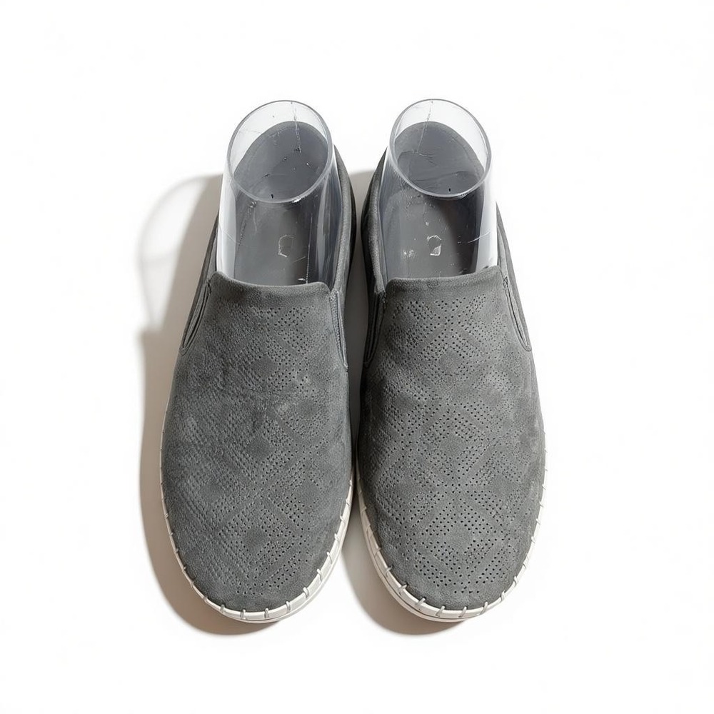 Bella Vita Women Gray Perforated Suede Slip On Sneakers Comfort Casual Size 8.5